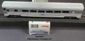 Märklin 43601 H0 Schnellzugwagen Streamliner Coach, Großraum-Sitzwagen, AT & SF, OVP