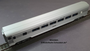 Märklin 43601 H0 Schnellzugwagen Streamliner Coach, Großraum-Sitzwagen, AT & SF, OVP