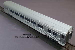 Märklin 43601 H0 Schnellzugwagen Streamliner Coach, Großraum-Sitzwagen, AT & SF, OVP