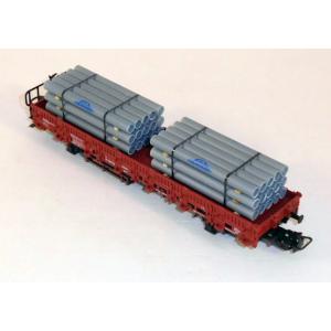 Märklin 4694 H0 Rungenwagen BN 3335018-1 bel. mit Linde Röhren