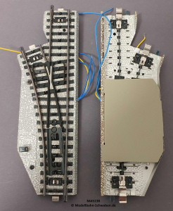 Märklin 5138 H0 M-Gleis Weiche, Links, Weichenbogen, 22°30, Elektrisch