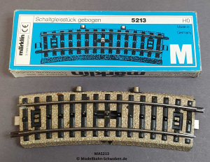 Märklin 5213 H0 M-Schaltgleis gebogen R2/15°, OVP