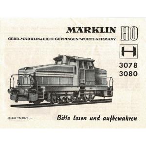 Märklin 68378 H0 Gebrauchsanleitung für Diesellok 3078/3080 Ausgabe 01/72