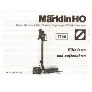 Märklin 68715 H0 Gebrauchsanleitung für Lichtsignal 7188 Ausgabe 01/74