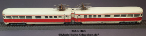 Märklin DT 800 H0 Doppeltriebwagen Zweiteiliges Guss-Gehäuse, Version 1950, OVP