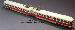 Märklin DT 800 H0 Doppeltriebwagen Zweiteiliges Guss-Gehäuse, Version 1950, OVP