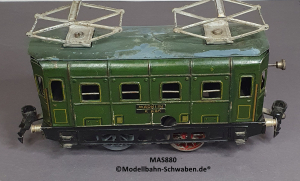 Märklin S880 Spur 0, Uhrwerk E-Lok, durchbrochene Fenster, grün