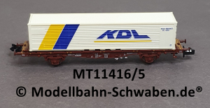 Minitrix 11416/5 N Containertragwagen KDL, DB, EVP