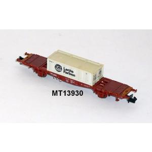 Minitrix 13930 N Container-Tragwagen, ein Container ICI Lacke Farben, DB