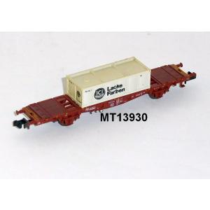 Minitrix 13930 N Container-Tragwagen, ein Container ICI Lacke Farben, DB