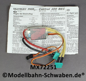 Multiplex 72251 E-Regler PICO-CONTROL 400, 20/12BEC, UNI, MPX