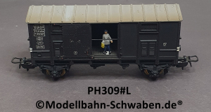 Pocher 309 H0 Gedeckter Güterwagen, Typ F, schwarz, BN FI 12517 FS