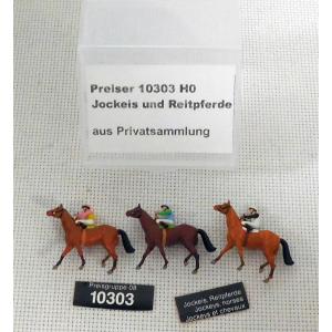 Preiser 10303 H0 Jockeys und Reitpferde, EVP