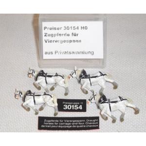 Preiser 30154 H0 Zugpferde für Viergespann, EVP