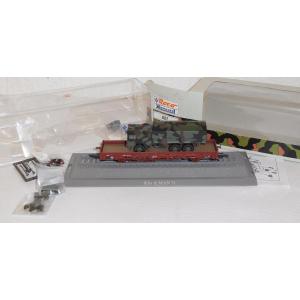 Roco Minitank 827 H0 Rungenwagen beladen mit BW LKW 7to, DB, OVP