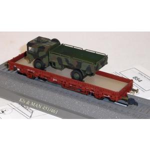 Roco Minitank 854 H0 Rungenwagen bel. mit MAN 451, BW, DB, OVP