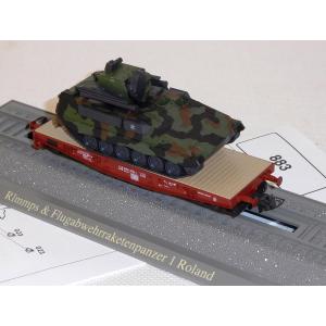 Roco Minitank 883 H0 Schwerlastwagen Rlmmps bel. mit Flugabwehrraketenpanzer 1 Roland, BW, DB, OVP