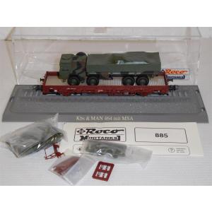 Roco Minitank 885 H0 Rungenwagen bel. mit MAN LKW Tarnfarben, BW, DB, OVP