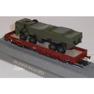 Roco Minitank 885 H0 Rungenwagen bel. mit MAN LKW Tarnfarben, BW, DB, OVP