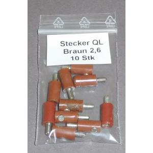 STBNQL 2,6 mm Querloch Stecker, Braun