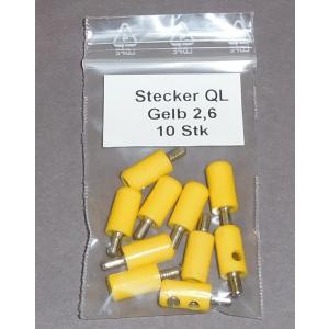 STGBQL 2,6 mm Querloch Stecker, Gelb