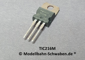 Triac TIC216M, 600V, 6A mit 20mA Triggerstrom, TO220