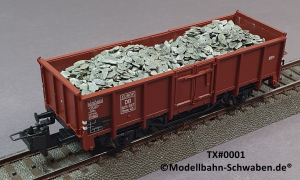 Trix Express #0001 H0 Offener Güter- / Hochbordwagen, BN 825 997 bel. m. Steinen, DB