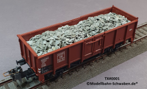 Trix Express #0001 H0 Offener Güter- / Hochbordwagen, BN 825 997 bel. m. Steinen, DB
