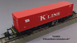 Trix Express 23852 H0 Containertragwagen Lgis, bel. m. 40-Container K Line, DB