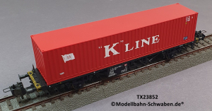 Trix Express 23852 H0 Containertragwagen Lgis, bel. m. 40-Container K Line, DB