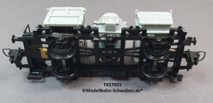 Trix Express 27033 H0 Behältertragwagen, bel. m. 3 verschiedenen Behältern, DB