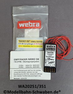 Webra 20251/351 Nano S6 Empfaenger FM/PPM 35MHz, OVP
