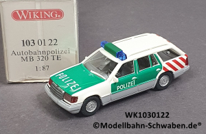 Wiking 1030122 H0 MB 320 TE Autobahnpolizei, Polizei, OVP