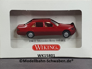 Wiking 15801 H0, Mercedes Benz 500 SEL Limousine, rot, OVP