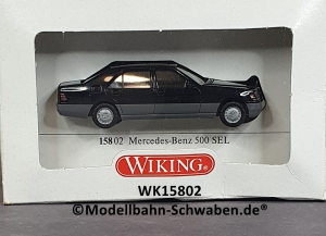 Wiking 15802 H0, Mercedes Benz 500 SEL Limousine, anthrazit/grau, OVP