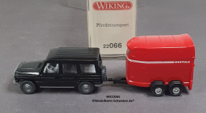 Wiking 22066 H0, MB G-Klasse mit Pferdeanhänger, OVP