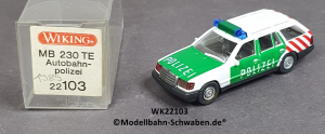 Wiking 22103 H0, MB, 230 TE, Autobahnpolizei, grün/weiß, OVP