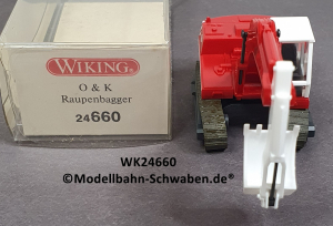 Wiking 24660 H0, Raupenbagger O & K, rot/weiss, OVP
