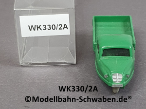 Wiking 330/2A, H0, Goli Dreirad, Lieferwagen, Pritsche, grün, EVP