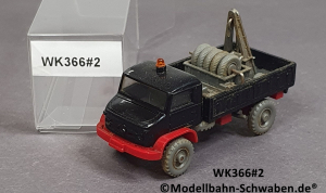 Wiking 366 H0, MB Unimog S Werkstattwagen , schwarz/rot, EVP