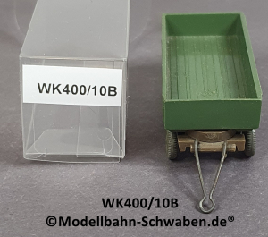Wiking 400/10B H0, LKW-Anhänger, Pritsche glatt, blaßraun/maigrün EVP