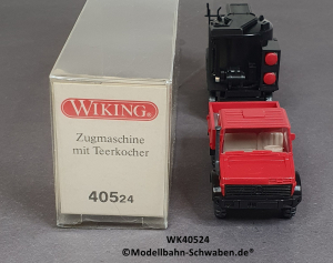 Wiking 40524 H0 MB Unimog mit Teerkocher, rot/schwarz