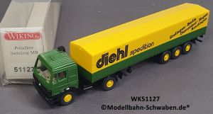 Wiking 51127 H0, MB Pritschen-Sattelzug, Diehl Spedition, OVP
