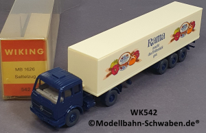 Wiking 542 H0, MB 1626 Sattelzug, Rama, OVP