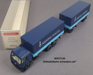 Wiking 57130 H0, MB Wechselpritschen-Hängerzug, KÜHNE & NAGEL, OVP