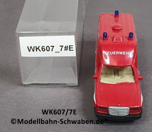 Wiking 607/7 H0 MB Binz 2001 KTW Krankentransportwagen, Feuerwehr, EVP