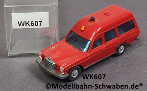 Wiking 607 H0 MB Binz 200 KTW Krankentransportwagen, Feuerwehr, EVP