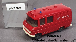 Wiking 608/1 H0 MB L 406, RTW Kasten, Feuerwehr, EVP