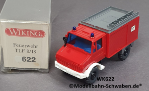 Wiking 622 H0 MB Unimog Tanklöschfahrzeug TLF8/18, Feuerwehr, OVP