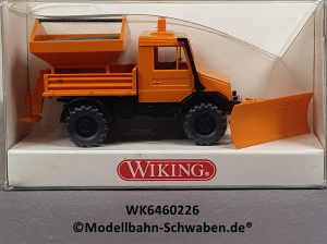 Wiking 6460226 H0, Unimog mit Schneepflug, orange, OVP